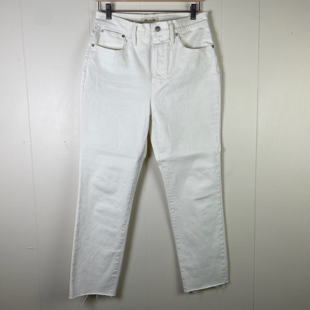 Madewell The Perfect Vintage Jean Tile White Raw Hem Edition Size‎ 29